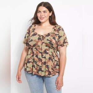 Camo Swing Babydoll Top
